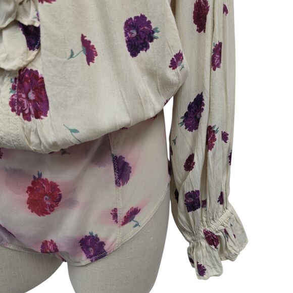 NWT Intimately Free People Womens Size Small Poppy Printed Bodysuit Ruffle Boho‎ - Picture 10 of 15